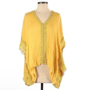 TR Notes Embroidered Half Sleeve Poncho l SIZE S/M